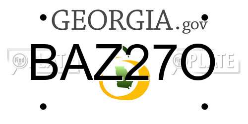 BAZ27O Georgia License Plate