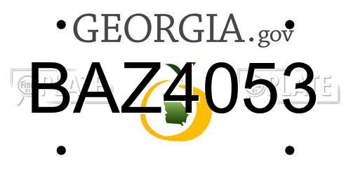 BAZ4053 Georgia License Plate