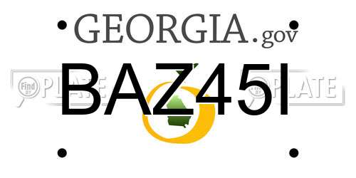 BAZ45I Georgia License Plate