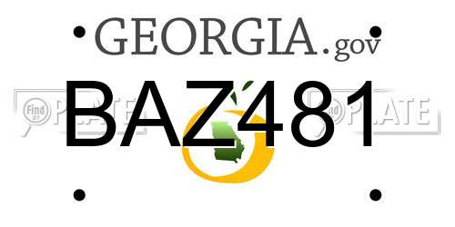 BAZ481 Georgia License Plate