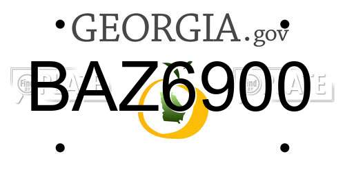 BAZ6900 Georgia License Plate