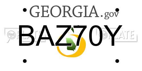 BAZ70Y Georgia License Plate