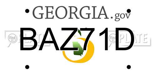BAZ71D Georgia License Plate