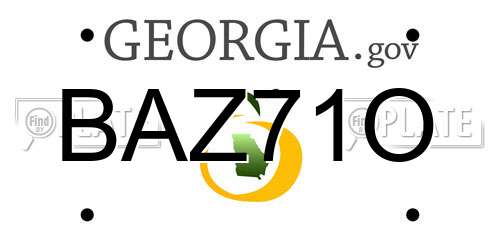 BAZ71O Georgia License Plate