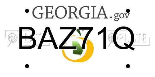 BAZ71Q Georgia License Plate