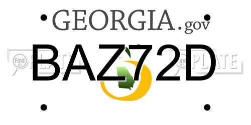 BAZ72D Georgia License Plate