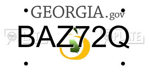 BAZ72Q Georgia License Plate