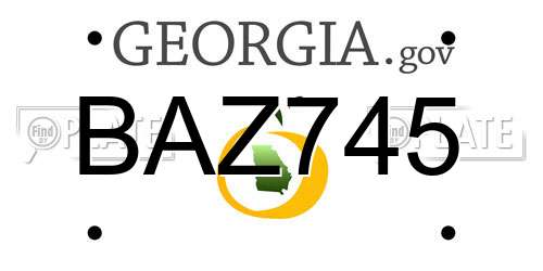 BAZ745 Georgia License Plate