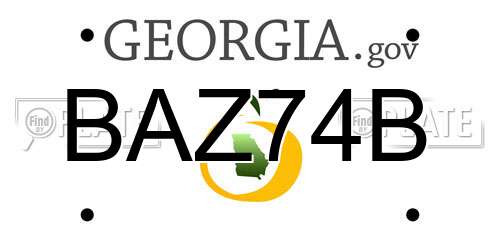 BAZ74B Georgia License Plate