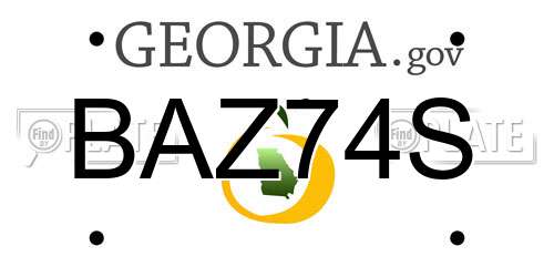 BAZ74S Georgia License Plate