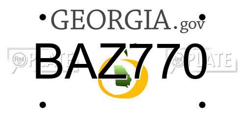 BAZ770 Georgia License Plate