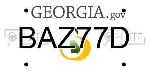BAZ77D Georgia License Plate