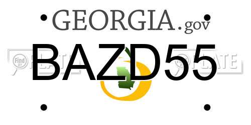 BAZD55 Georgia License Plate