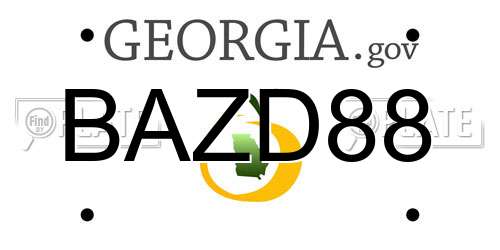 BAZD88 Georgia License Plate