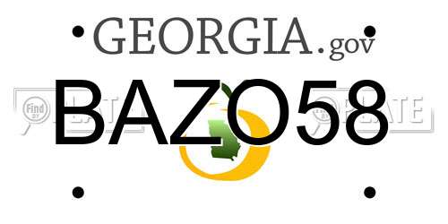 BAZO58 Georgia License Plate