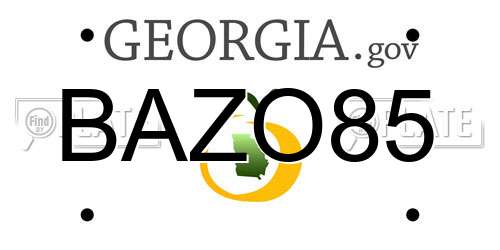 BAZO85 Georgia License Plate