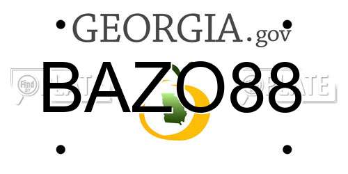 BAZO88 Georgia License Plate