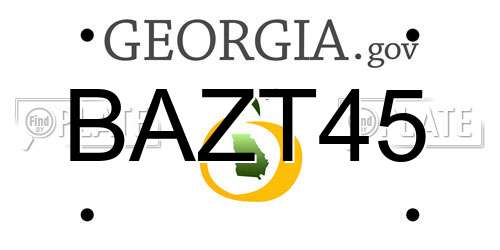 BAZT45 Georgia License Plate