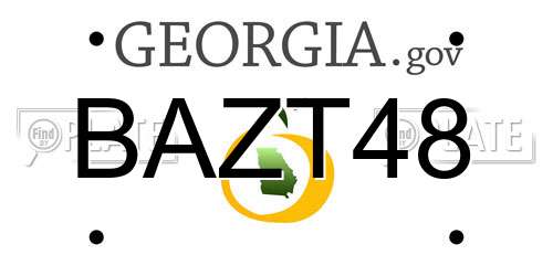 BAZT48 Georgia License Plate