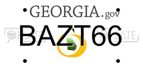 BAZT66 Georgia License Plate