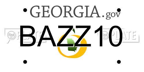 BAZZ10 Georgia License Plate