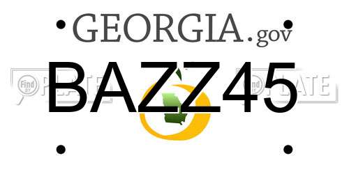 BAZZ45 Georgia License Plate