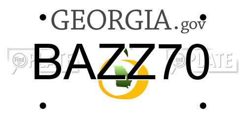 BAZZ70 Georgia License Plate