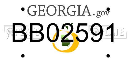 BB02591 Georgia License Plate