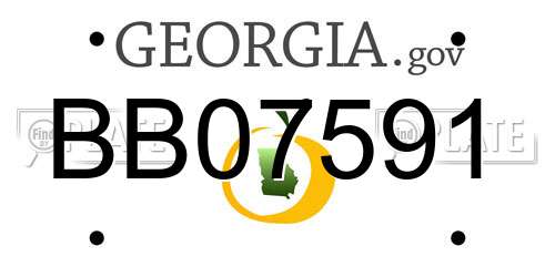 BB07591 Georgia License Plate