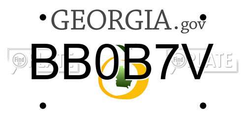 BB0B7V Georgia License Plate