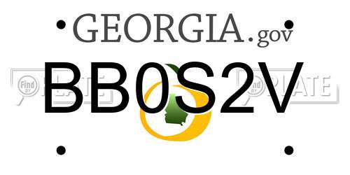 BB0S2V Georgia License Plate