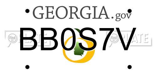 BB0S7V Georgia License Plate