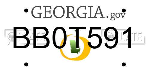 BB0T591 Georgia License Plate
