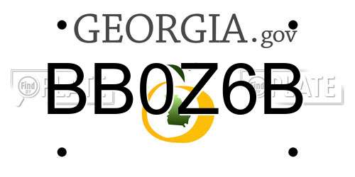 BB0Z6B Georgia License Plate