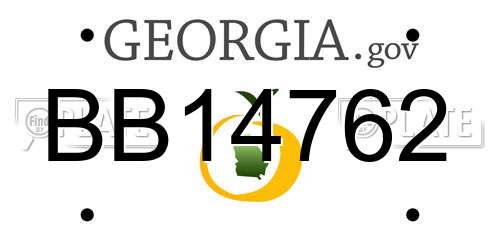 BB14762 Georgia License Plate