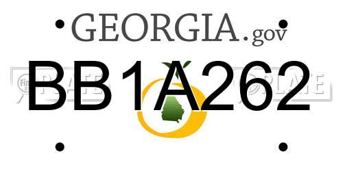 BB1A262 Georgia License Plate