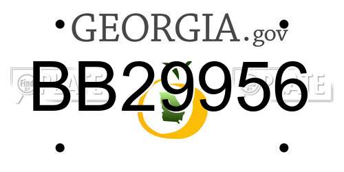 BB29956 Georgia License Plate
