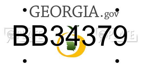 BB34379 Georgia License Plate