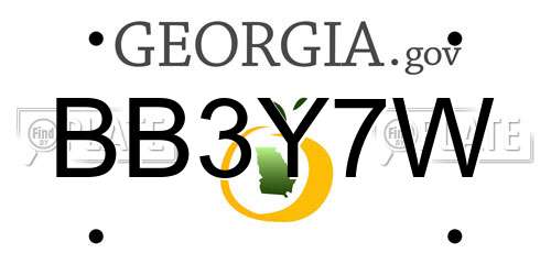 BB3Y7W Georgia License Plate