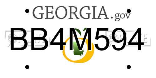 BB4M594 Georgia License Plate