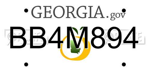 BB4M894 Georgia License Plate