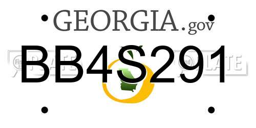 BB4S291 Georgia License Plate