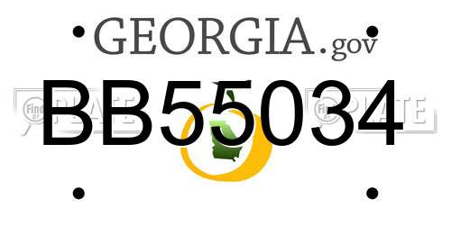 BB55034 Georgia License Plate