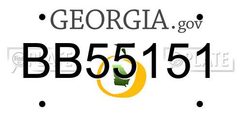 BB55151 Georgia License Plate