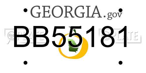 BB55181 Georgia License Plate