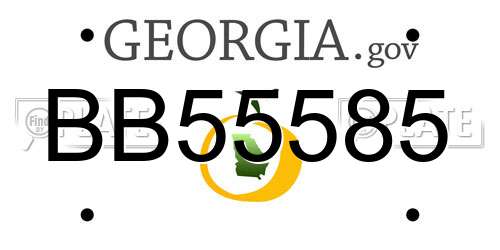 BB55585 Georgia License Plate