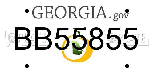 BB55855 Georgia License Plate
