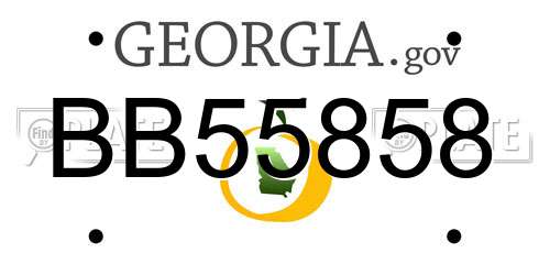BB55858 Georgia License Plate