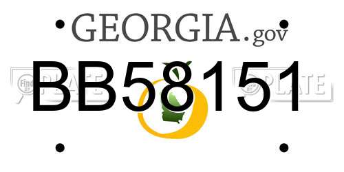 BB58151 Georgia License Plate