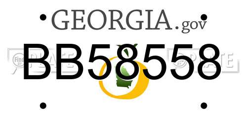 BB58558 Georgia License Plate